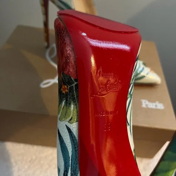 Christian Louboutin Multicolor Floral Heels - Picture 4 of 10